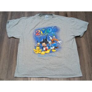 Disney Dreams Florida‎ 2004 Mickey Mouse & Friends Gray Graphic T Shirt XL READ